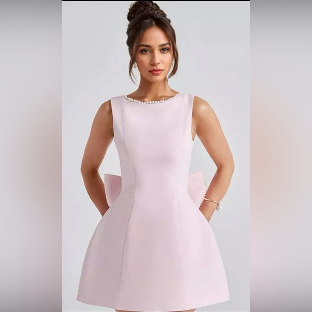 Amazon Pink A-Line Mini Dress for Weddings